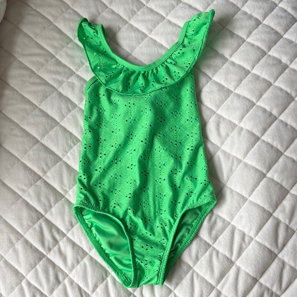 Cat & Jack Bright Green Eyelet Kids Swimwear